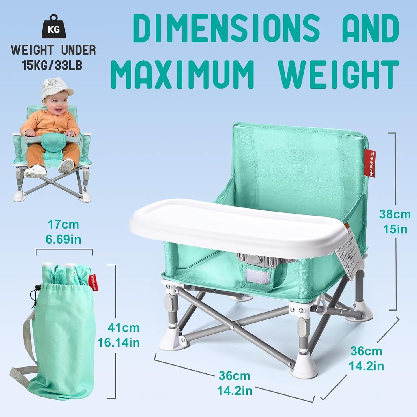 SILLA PLEGABLE PARA BEBE 3 EN 1