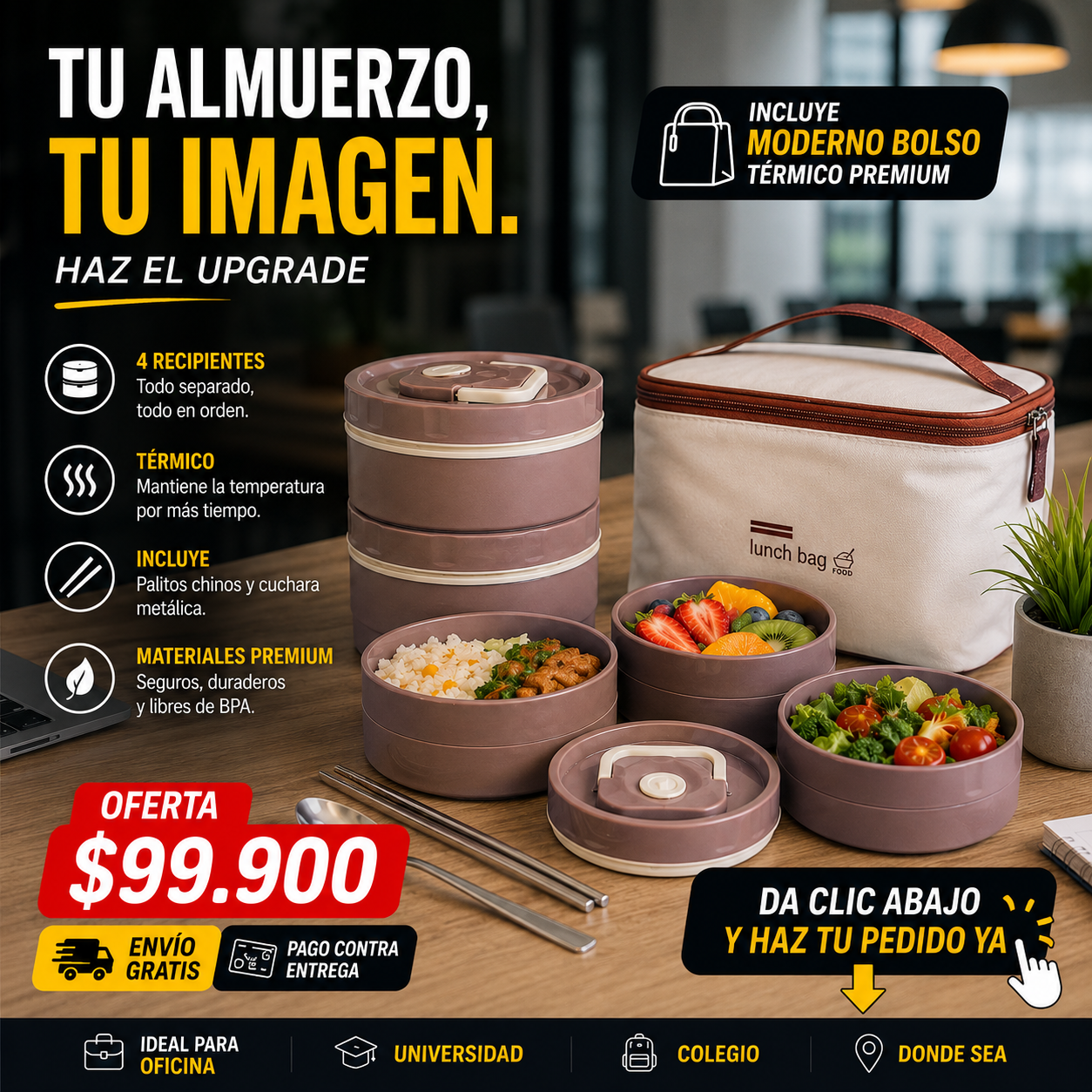 OFERTA!! LONCHERA TERMICA 4 EN 1