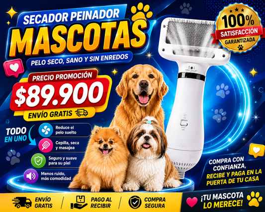 NUEVO SECADOR Y PEINADOR PARA TU MASCOTA. 2 EN 1