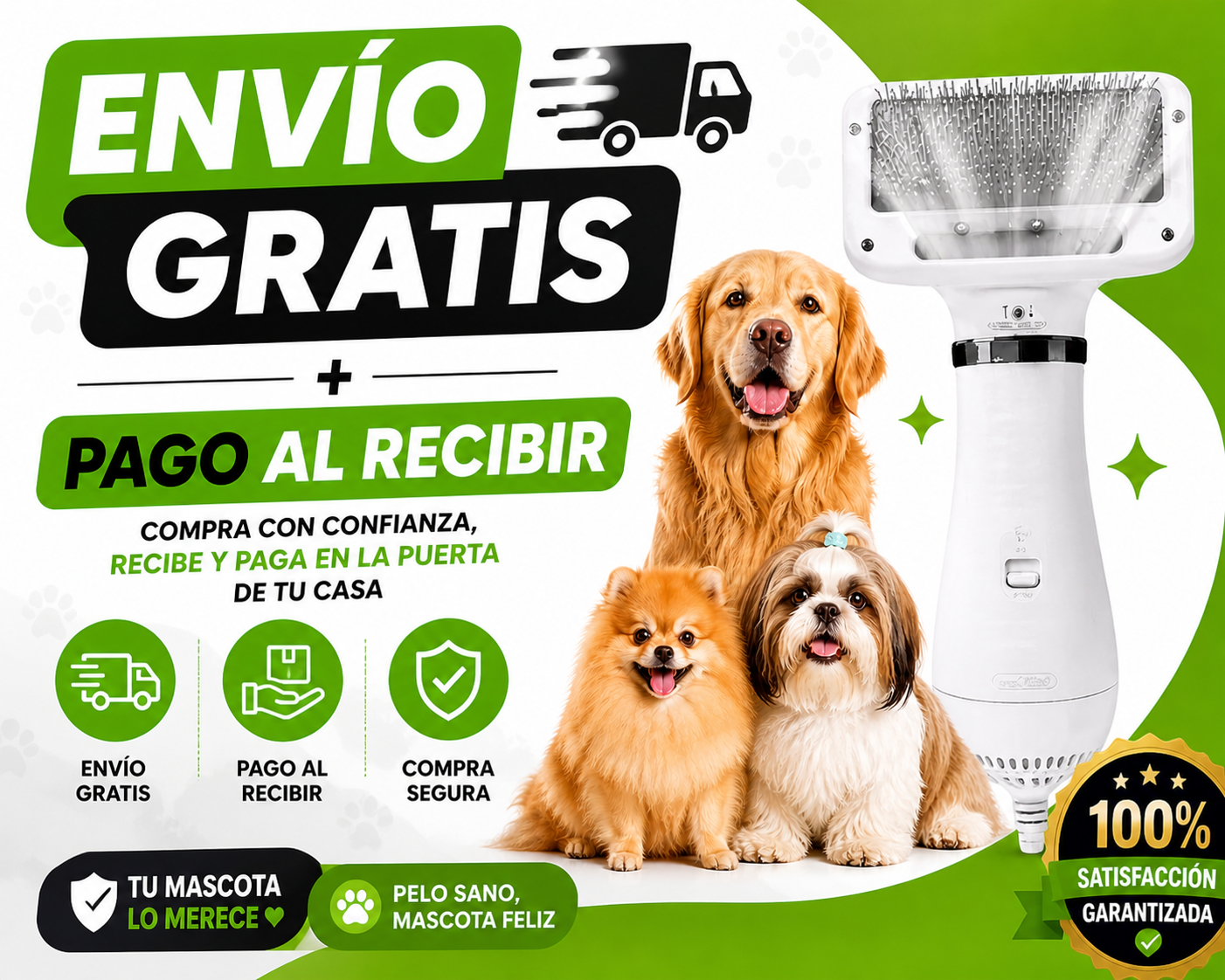 NUEVO SECADOR Y PEINADOR PARA TU MASCOTA. 2 EN 1