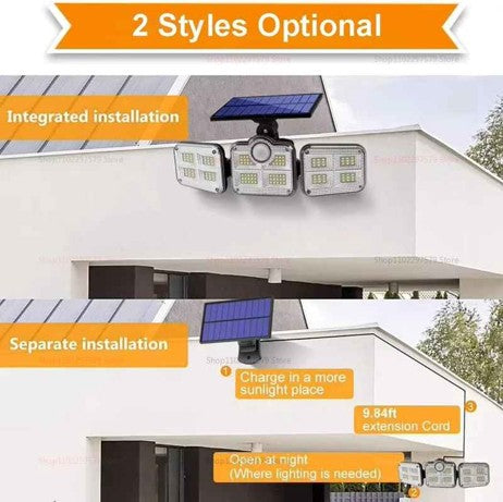 LAMPARA SOLAR CON 3 CABEZALES