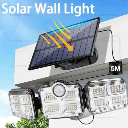 LAMPARA SOLAR CON 3 CABEZALES