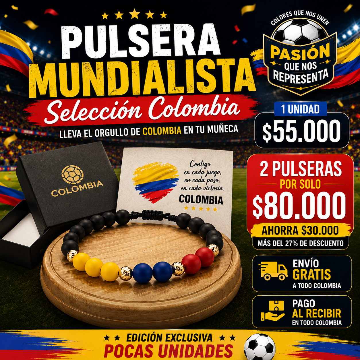 Pulsera Colombia Mundial 2026