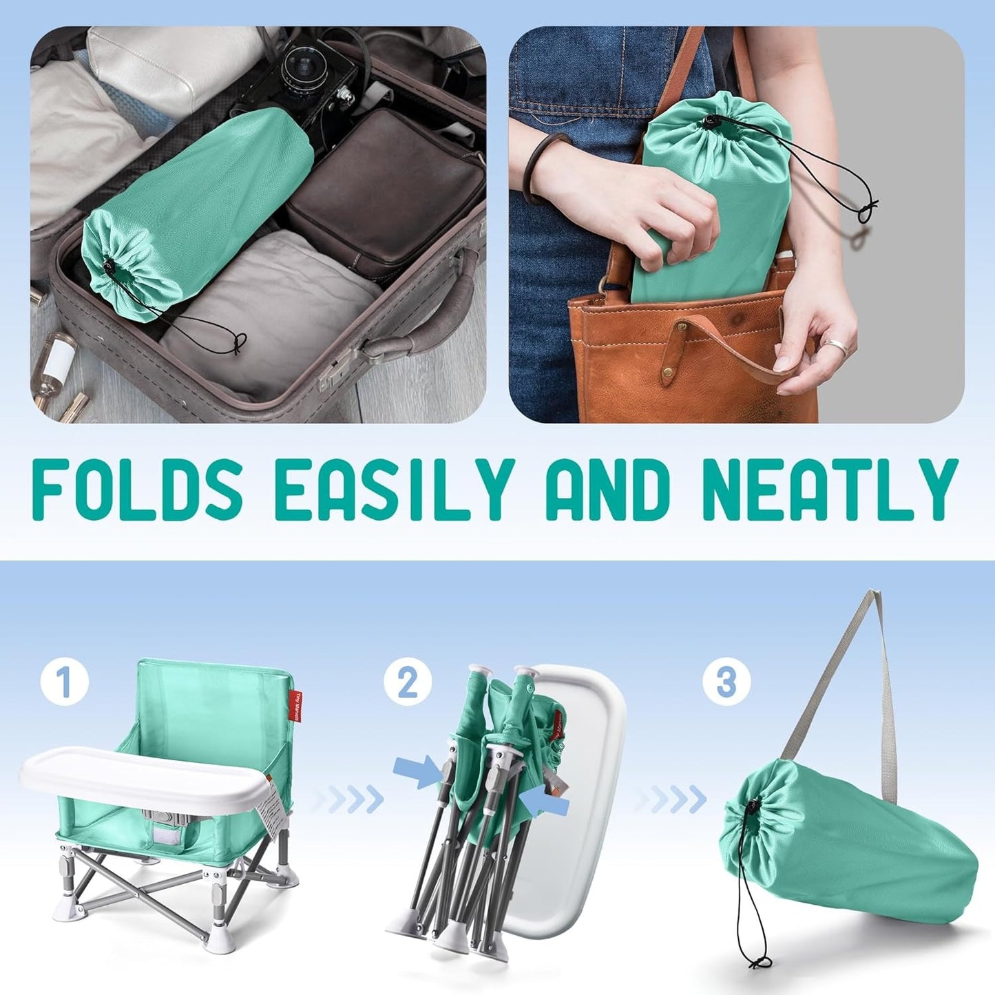 SILLA PLEGABLE PARA BEBE 3 EN 1